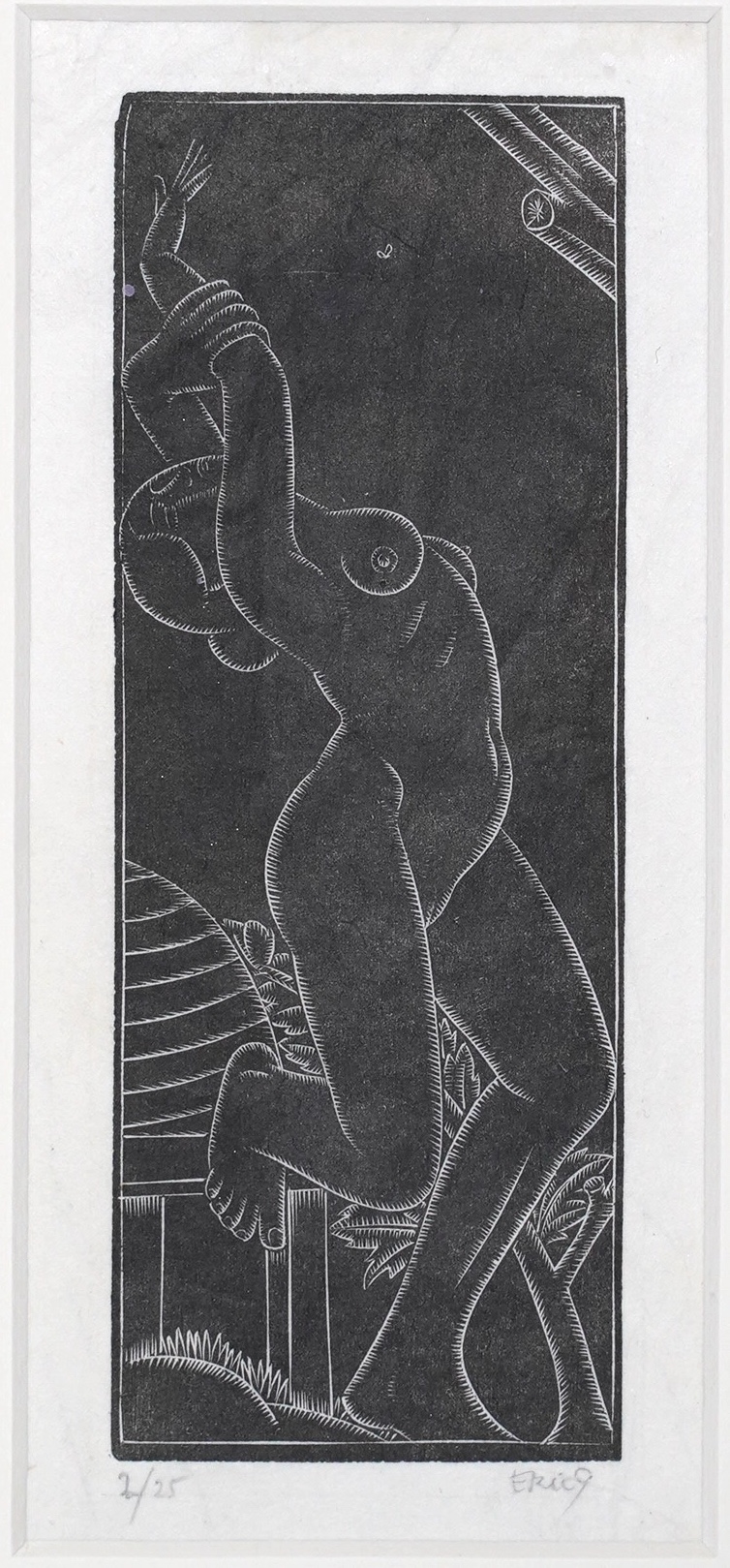 Eric Gill (English, 1882-1940), The Bee Sting 1924, 2nd state for Clothing without Cloth (P292), wood engraving, 12.5 x 4.6cm